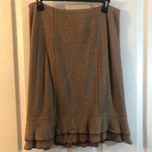 Express Camel colored and Brown Speckled Fluted Skirt size medium